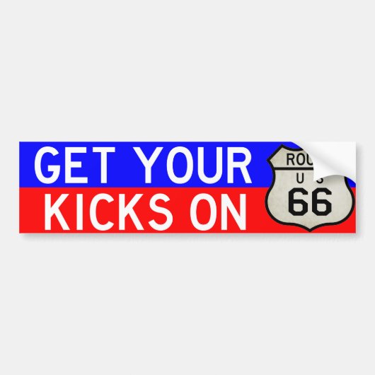 Haal uw pictogrammen op route 66 bumpersticker (Voorkant)