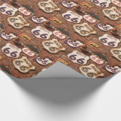 Haal uw pictogrammen op route 66 cadeaupapier (Hoek)