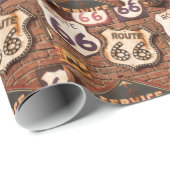 Haal uw pictogrammen op route 66 cadeaupapier (Rol Hoek)