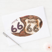 Haal uw pictogrammen op route 66 ovale sticker (Envelop)
