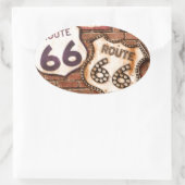 Haal uw pictogrammen op route 66 ovale sticker (Tas)