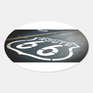 Haal uw pictogrammen op route 66 ovale sticker