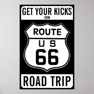 Haal uw pictogrammen op route 66 poster