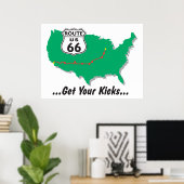 Haal uw pictogrammen op route 66 poster (Thuiskantoor)