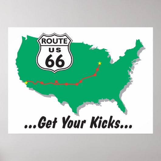 Haal uw pictogrammen op route 66 poster (Voorkant)