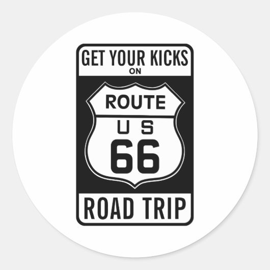 Haal uw pictogrammen op route 66 ronde sticker (Voorkant)