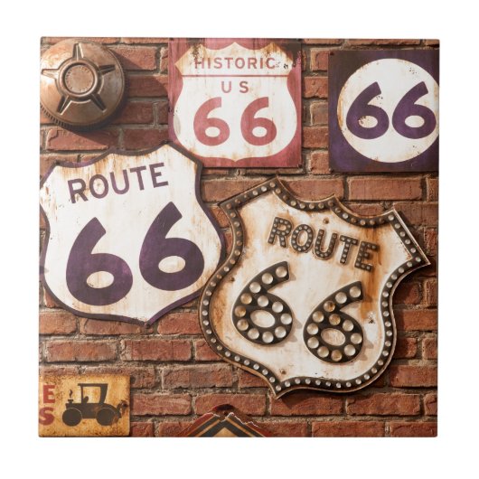 Haal uw pictogrammen op route 66 tegeltje (Voorkant)