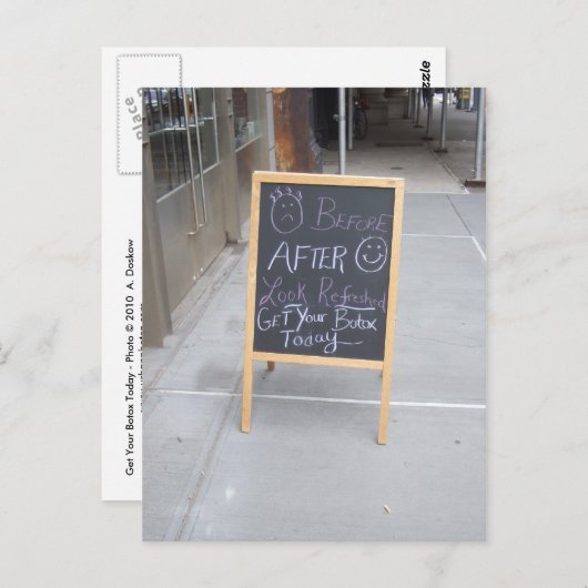 Haal vandaag nog uw Botox Briefkaart (Voorkant / Achterkant)