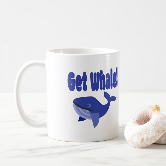Haal walvis, haal Funny Pun. Koffiemok (Met donut)