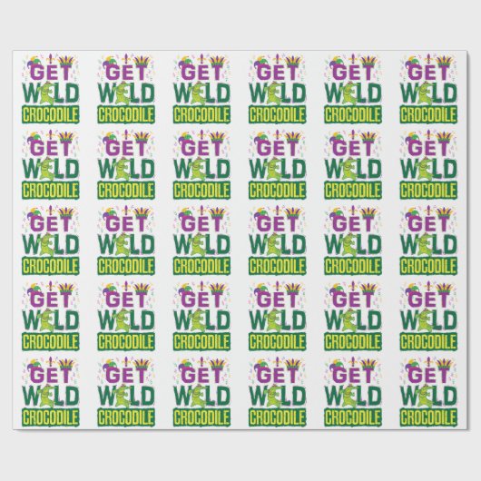 Haal Wild Crocodile Mardi Gras Alligator Cadeaupapier (Vlak)