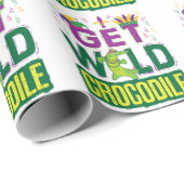 Haal Wild Crocodile Mardi Gras Alligator Cadeaupapier (Rol Hoek)