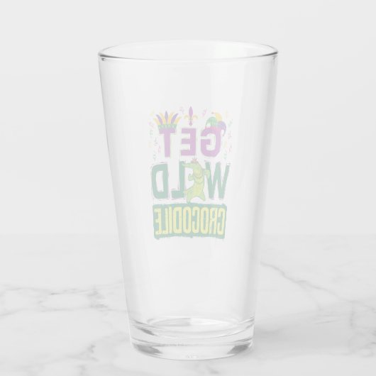 Haal Wild Crocodile Mardi Gras Alligator Glas (Achterkant)