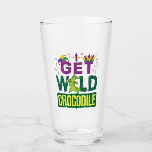 Haal Wild Crocodile Mardi Gras Alligator Glas (Voorkant)