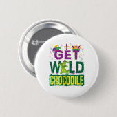 Haal Wild Crocodile Mardi Gras Alligator Ronde Button 5,7 Cm (Voorkant /achterkant)