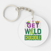 Haal Wild Crocodile Mardi Gras Alligator Sleutelhanger (Voorkant)