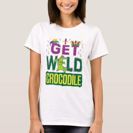 Haal Wild Crocodile Mardi Gras Alligator T-shirt (Voorkant)