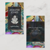 Haalbare kristalcluster op kleurrijke geodes visitekaartje (Voorkant / Achterkant)