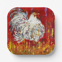 Haan 18 cm vierkante papieren borden set bordje