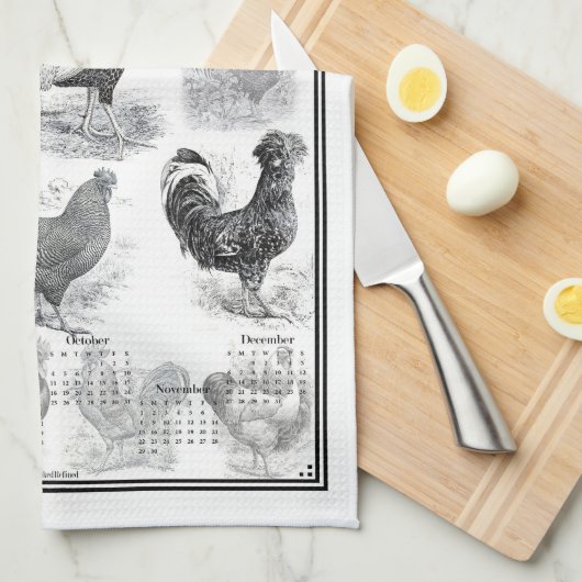  Haan 2026 Kalender Theedoek (Quarter Fold)