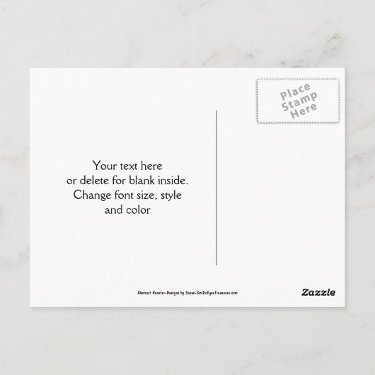 Haan Abstracte Natuur Dankkaart Briefkaart (Achterkant)