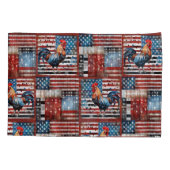 Haan Amerikaanse Vlag Folk art quilt Kussensloop (Achterkant)