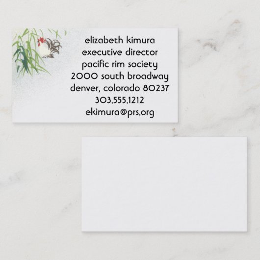  haan Aziatische stijl Visitekaartjes (Voorkant / Achterkant)