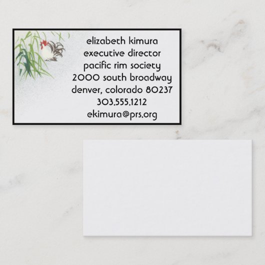  haan Aziatische stijl Visitekaartjes Border (Voorkant / Achterkant)