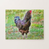 Haan Boerderij Art Chicken Art Puzzel Legpuzzel (Horizontaal)