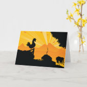 Haan Boerderij Landschap Wenskaarten Kaart (Gele Bloem)