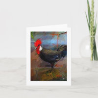 Haan Chicken Art Print Note Kaart-Blank