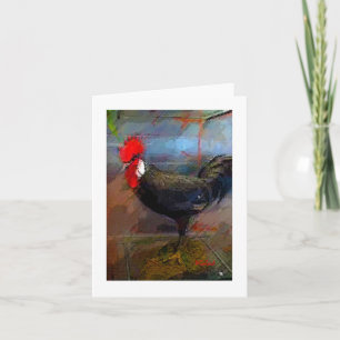 Haan Chicken Art Print Note Kaart-Blank Kaart