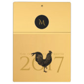  haan Chinees Nieuwjaar 2017 Monogram C Klembord (Achterkant)