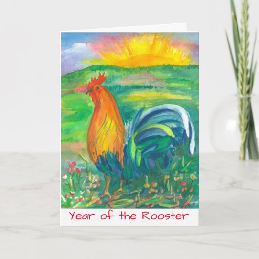 Haan Chinees Nieuwjaar Feestdagen Kaart (Voorkant)