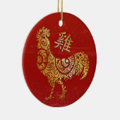Haan Chinese Zodiac Horoscoop Constellatie Keramisch Ornament (Rechts)