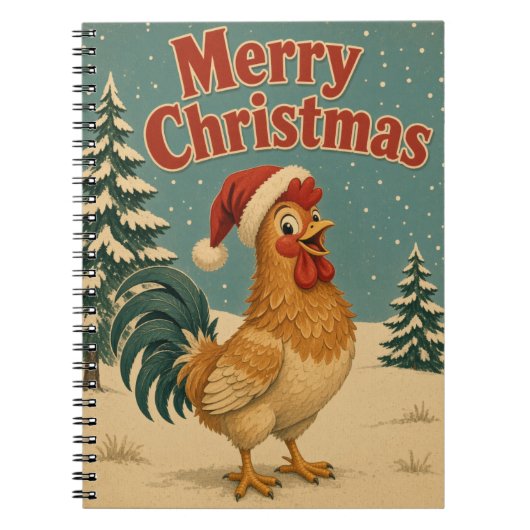 Haan Dennentuin Dier Kerstmis Notitieboek (Voorkant)