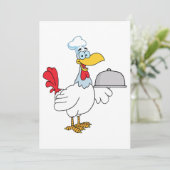 Haan die eten serveert kaart (Staand voorkant)