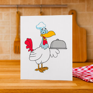 Haan die eten serveert kaart