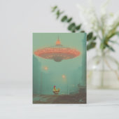 Haan en een UFO Briefkaart (Staand voorkant)