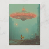 Haan en een UFO Briefkaart (Voorkant)