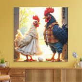 Haan en Hen Humor Canvas Afdruk (Insitu (Woonkamer))