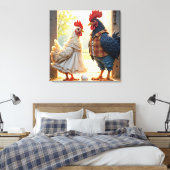 Haan en Hen Humor Canvas Afdruk (Insitu (Slaapkamer))