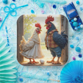 Haan en Hen Humor Papieren Bordje (Feest)