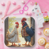 Haan en Hen Humor Papieren Bordje (Feest)