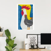 Haan en Hen Matchbox Kunstprint, Tsjechische Vinta Poster (Thuiskantoor)
