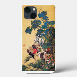 Haan en Hen met Hydrangea's van Ito Jakuchu iPhone 13 Hoesje