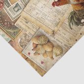 Haan en Hen Retro Geïllustreerde Decoupage Tissuepapier (Detail)