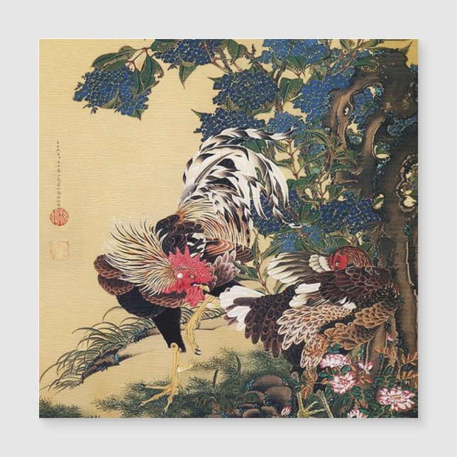 Haan en Hortensia door Ito Jakuchu (Voorkant)