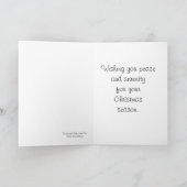 Haan en kip in de sneeuw feestdagen kaart (Binnen)