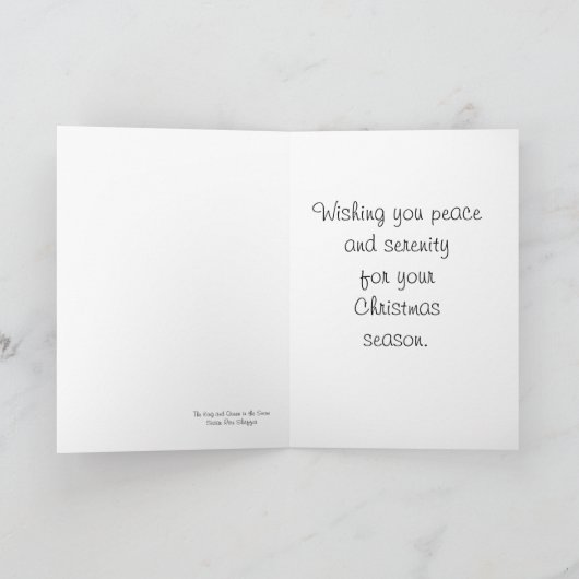 Haan en kip in de sneeuw feestdagen kaart (Binnen)