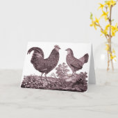 Haan en Kip Wenskaart Kaart (Gele Bloem)